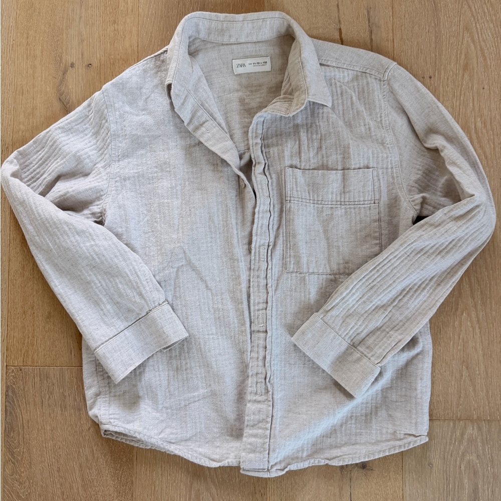 Zara Light Beige Collared Shirt